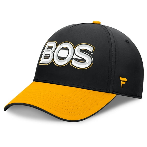 Men's Fanatics Black/Gold Boston Bruins Authentic Pro Rink Team Code Flex Hat