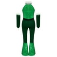 thumbnail image 4 of iiniim Girls Christmas Dance Performance Kids Xmas Party Show Jumpsuit Leotard  with Arm Sleeve Green 12, 4 of 7