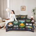 thumbnail image 4 of Erosebridal Adventure Accessories Bedding Comforter Set 7pcs for Kids Boys Girls,Happy Camping Queen Bedding Sets for Teens,Black Reversible,Luxury Bedroom Decor, 4 of 6