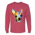 thumbnail image 2 of Wild Bobby Dean Russo Colorful Chihuahua Dog Lover Men Long Sleeve Shirt, Vintage Heather Red, Medium, 2 of 5