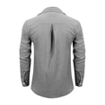 thumbnail image 5 of Lumtrix Men's Linen Shirts Casual Button Down Long Sleeve Shirt Solid Collar Summer Beach Shirts with Pocket Gray 5XL, 5 of 5