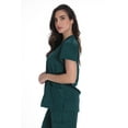 thumbnail image 2 of Just Love Solid Stretch Scrub Top for Women Mock Wrap Nursing Shirt (Hunter Green, Small), 2 of 3