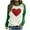 Green, variant on Ruimatai Valentine'S Day Sweatshirt For Women Plus Size Couple Tops Women Heart Sequin Print Long Sleeve T-Shirt Raglan Sleeve Top