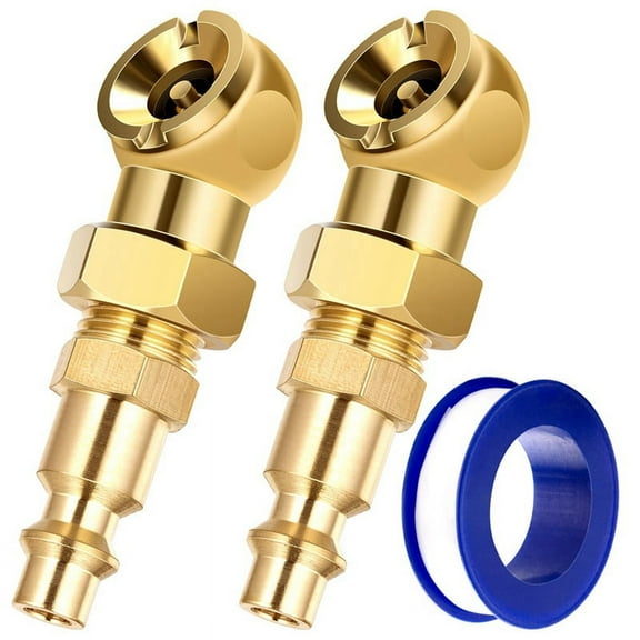 2Pack Portable Air Chucks,Solid Metal Closed Ball Air Chuck 1/4inch NPT Standard Quick Plug,Tire Inflator Gauge Nozzle