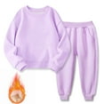 thumbnail image 2 of FAIWAD Girls Boys Fleece 2 Piece Outfits Tracksuits Casual Crewneck Sweatshirts and Sweatpants Set Unisex Activewear, 2 of 7