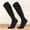 Black, variant on Cushioned Kids Knee High Football Socks Single Pair Tag Free Sweat Wicking Stretch Rib Top Multi Bright Color Compression Sports Socks for Teenagers 7 To 17 Years Old Orange A