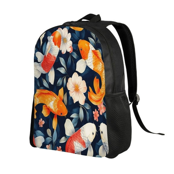 FishPattern Backpack Double Shoulder Backpack Durable, Spacious, Ergonomic Design for Travel, Work & Outdoor Use