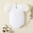 thumbnail image 3 of PatPat Baby Girl Cotton Letter Embroidered Frill Neck Puff-sleeve Romper, 3 of 5