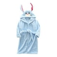 thumbnail image 2 of LSLJS Boys Girls Robe Kids Flannel Hooded Bathrobe Sleepwear Toddler Plush Robes With Belt, Kids Robe, 2 of 3