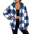 thumbnail image 2 of Ounisa Plaid Jacket for Woman Hooded Fuzzy Sherpa Fleece Jacket Button Down Plus Size Winter Coats Buffalo Plaid Shacket, 2 of 8