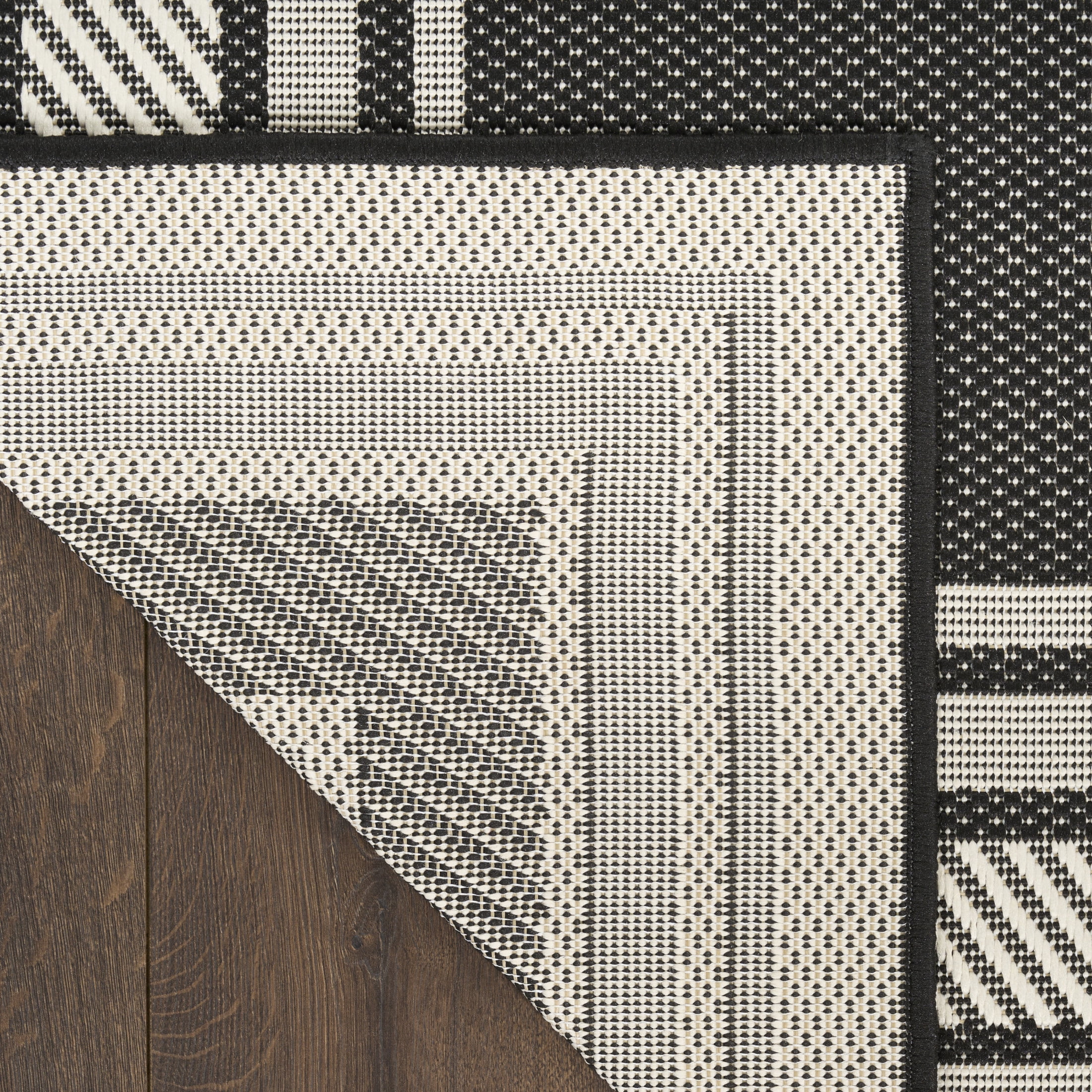 Nourison Horizon Indoor/Outdoor 9' x 12' Black Modern Rug