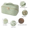 thumbnail image 2 of Bolsa de cosméticos de PU Caja de maquillaje a cuadros de gran capacidad para regalos de vacaciones (verde) Ehuebsd Cuidado Belleza, 2 of 9