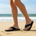 thumbnail image 2 of Ecetana Men's Flip Flops Comfort Yoga Mat Leather Beach Thong Sandals with Arch Support, 2 of 7