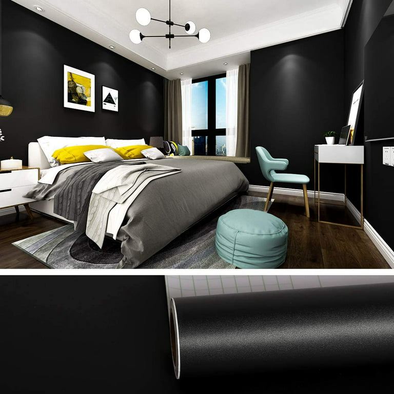 1 Roll Of Matte Black Contact Paper For Bedroom, Pvc Self-adhesive  Wallpaper, Removable, Ideal For Decorating Walls, Cabinet, Countertop And  Shelf