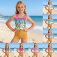 thumbnail image 2 of Girl Swimsuit One Piece Ruffle Color Block Breathable Upf 50+ Sun Protection Swimsuit One Piece Adjustable Straps Girls Bathing Suit Swimwear 9-16t, 2 of 6