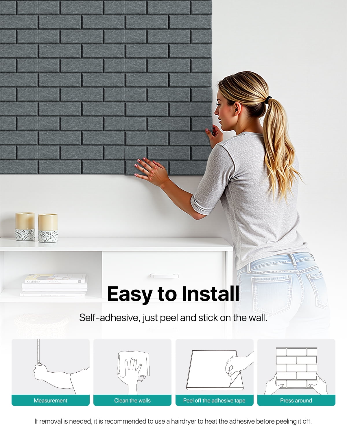 Soundsbay Acoustic Panels Self-Adhesive, Brick Soundproof Panels 12 Pack 12'' x 12'' x 0.4'' Noise Reduction for Home, Offices