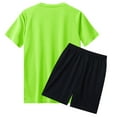 thumbnail image 3 of JIANJIA Mens Pajama Sets Summer Solid Color Quick Drying Round Neck Short Sleeve Shirt Tops And Shorts Running Sports Casual Two Piece Sleepwear Loungewear,Green,M, 3 of 3