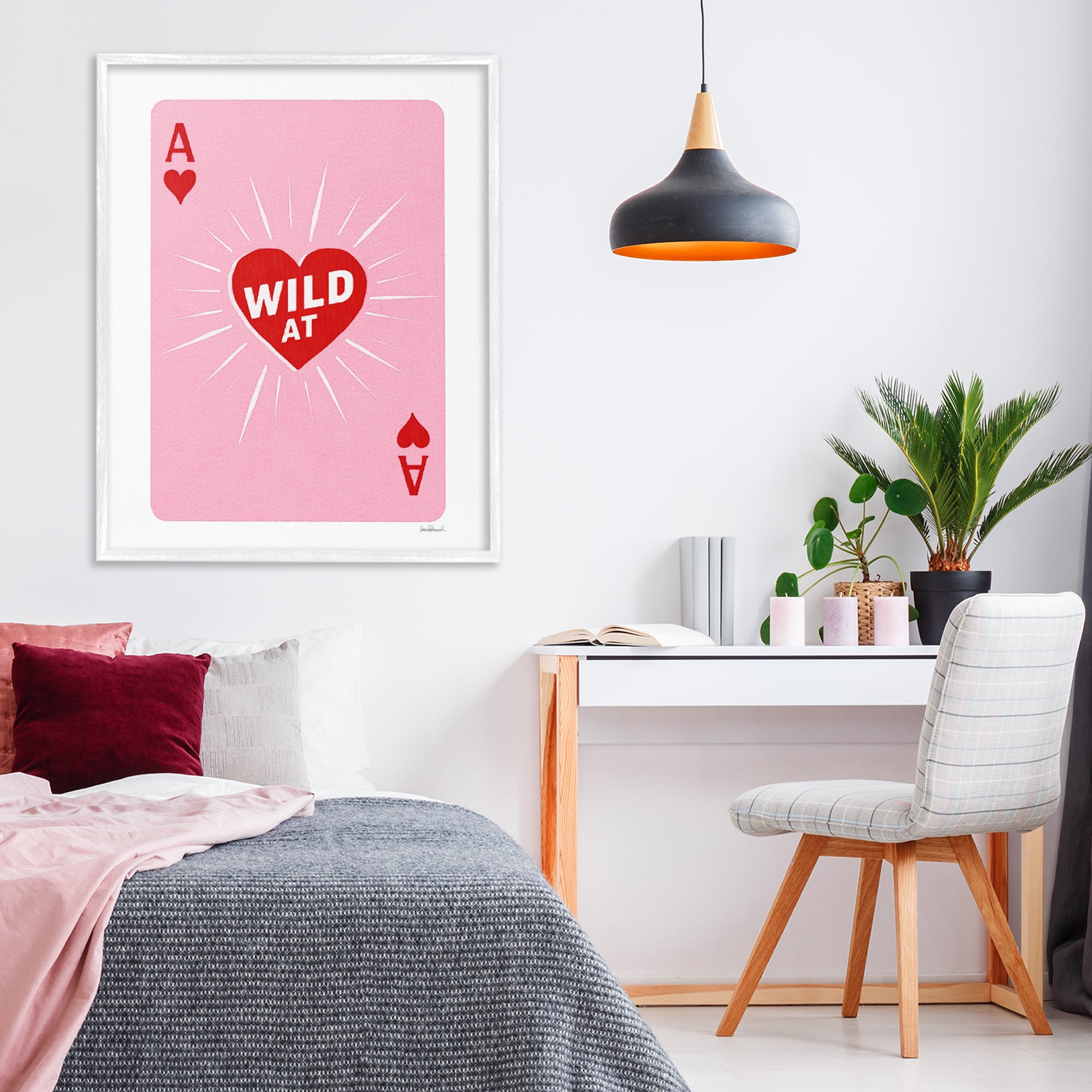 Wild At Heart Card White Framed Giclee Art, design by Amanda Greenwood