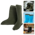 thumbnail image 6 of TABLZONE 1 Pair Green Insulated Winter Boot Liners Detachable Rain Boot Socks Comfortable for Cold Weather Walking, 6 of 7