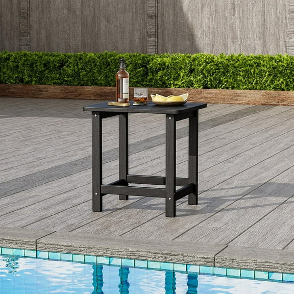 Soonbuy Outdoor HDPE Square Side Table,Adirondack Style Patio End Table for Pool, Beach,Weather Resistant & Easy Setup
