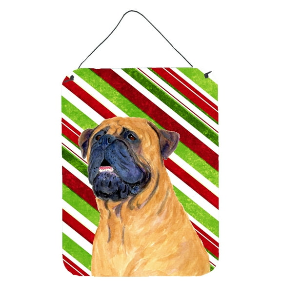 Mastiff Candy Cane Holiday Christmas Wall or Door Hanging Prints