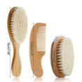 thumbnail image 4 of 3-piece baby and set in wood for newborns and toddlers Wooden brush Baby and scalp brush, 4 of 5