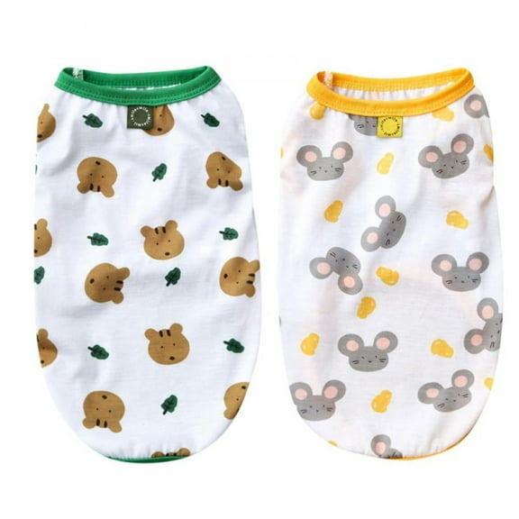 Popvcly 2 Pack Dog Shirts Cute Dog Clothes for Small Medium Girl Boy Soft Vest for Puppy and Cat Quick Dry Breathable Summer Pet Apparel, L