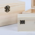 thumbnail image 2 of Cajas de madera sin terminar para manualidades, obsequios para fiestas de cumpleaños, baby shower, cofre del tesoro con tapa y cierre, 2 of 5