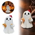 thumbnail image 2 of Halloween White Ghost Figurine,Cute Halloween Decorations Statue for Home Desk Living Room Bedroom Office and Holiday Party Desktop Ornament, 2 of 7