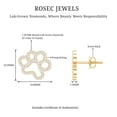 thumbnail image 6 of Rosec Jewels Lab Grown Diamond Studs - Dog Paw Earrings for Women - EF-VS Quality - Ready to Gift, 10K Yellow Gold, 6 of 7
