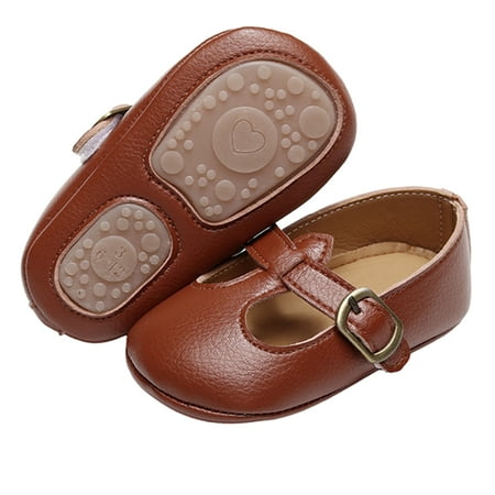 

Sprifallbaby Baby Girls Cute Moccasinss Metal Buckle Soft Sole PU Leather Flats Shoes Non-Slip Princess Shoes for 0-18M