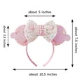 thumbnail image 2 of Diadema con orejas de Mickey Mouse para mujer, diadema de cumpleaños con lazo de lentejuelas, diademas de Minnie para accesorios para el cabello DIY, regalo para niños, 2 of 5