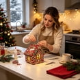 thumbnail image 5 of DIY Christmas Candy House Ornaments Gingerbread House Kit Tabletop Decor Holiday Art Craft Gift for Adults, 5 of 9