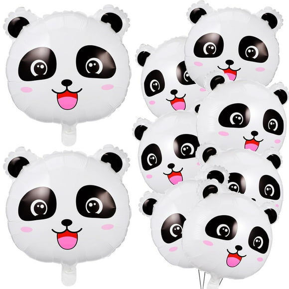 Ballon Panda Mignon en Aluminium pour Décoration de Fête d'Anniversaire de Bébé, Lot de 10