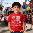thumbnail image 2 of Tisuna Boys Patriotic T Shirts Size 8-9 Years America Flag Print Short Sleeve Crew Neck Tops Regular Fit Kids Boys 4th Of July Red 250th Anniversary Celebration Tshirts, 2 of 5