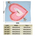 thumbnail image 5 of Blue Romantic Love Graffiti Throw Blanket, Anti-Pilling Ultra-Soft Micro Fleece Cover Blanket for Bed Sofa, for All Seasons, 80"x60", 5 of 9