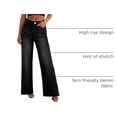 thumbnail image 4 of Pantalones PRETTYGARDEN Pierna Ancha Tiro Alto Desflecados Negro 4, 4 of 6