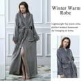 thumbnail image 3 of Womens Long Robe Soft Fleece Fluffy Plush Bathrobe Ladies Winter Warm Housecoat, 3 of 6