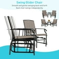 thumbnail image 6 of Costway Double Swing Glider Chair Rocker Glass Table Umbrella Hole Brown, 6 of 9