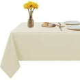 thumbnail image 1 of Rectangle Table Cloth for Dinning Tables, Kitchen,, 100% Cotton Table Top Covers, 400 TC Dust Proof Linen Covers for Tables, Pack of 15 Piece - Ivory Solid, 60 x 90 Inch., 1 of 5