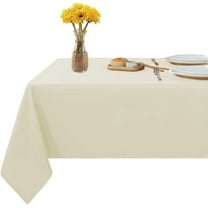 Rectangle Table Cloth for Dinning Tables, Kitchen,, 100% Cotton Table Top Covers, 400 TC Dust Proof Linen Covers for Tables, Pack of 15 Piece - Ivory Solid, 60 x 90 Inch.