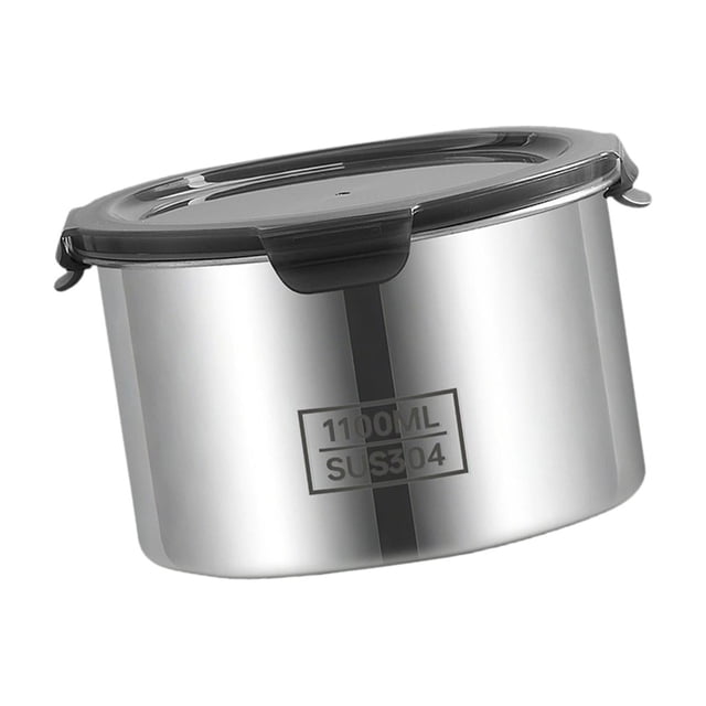 Recipiente hermético de acero inoxidable para almacenar alimentos, organización de despensa, versátil, de fácil acceso, para café, té, nueces 1100 ml