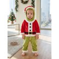 thumbnail image 3 of RUINIXCW Kids Toddler Baby Christmas Santa Costume Infant Baby Girl Boy Christmas Outfit Winter Snowsuit Plush Jumpsuit Long Sleeve Hooded Zip Romper, 3 of 10