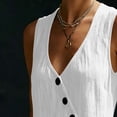 thumbnail image 6 of Jumpsuits for Women V Neck Sleeveless Wide Leg Jumpsuit Casual Long Rompers White M, 6 of 7