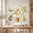 thumbnail image 5 of Woodland Animals on Cream Background Peaceful Watercolor for Kids Nursery, Forest Animal Wall Art Birthday Gift Tapestry Wall Hanging for Bedroom and Playroom, 5 of 7