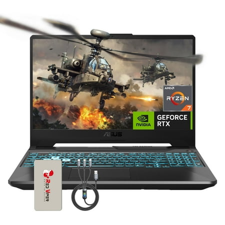 ASUS TUF A15 15.6" 144Hz FHD Gaming Laptop, AMD Ryzen 7 7435HS, NVIDIA GeForce RTX 3050, 16GB DDR5 RAM, 512GB PCIe SSD, RGB Backlit Keyboard, Wi-Fi 6, Black, Windows 11, 128GB Docking Station Set