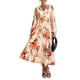 thumbnail image 1 of Vestido PRETTYGARDEN Floral Cuello en V Manga Larga Naranja XL, 1 of 9