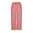 thumbnail image 5 of HAiming Women Wide Leg Pants Summer Vacation Palazzo Trousers Loose Casual Drawstring Elastic Waist Pants with Pockets, 5 of 7