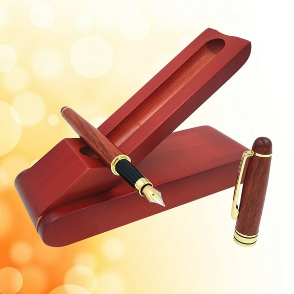 FOLOYORI Retro Wood Pen 1Set 5.7x0.5In Case 6.3x2.1x0.9In