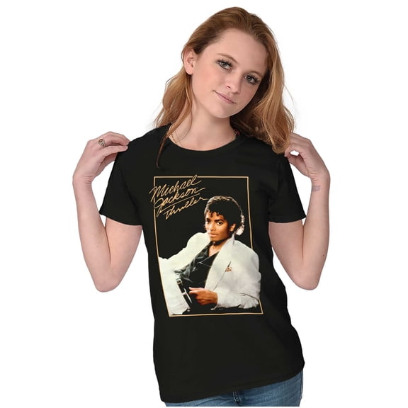 Michael Jackson Thriller Album Cover Womens Slim Fit Graphic Tee Brisco Brands S